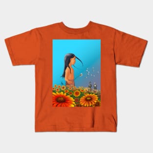 Orange Flowers Kids T-Shirt